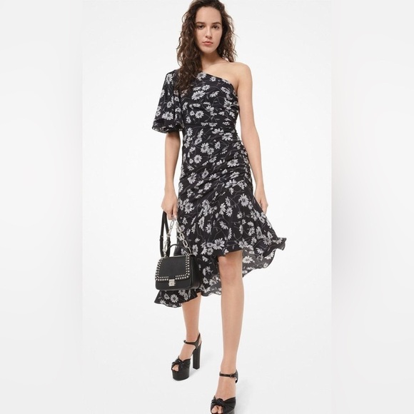 Michael Kors Collection Daisy Silk Crepe De Chine Dress, size 14 - Picture 2 of 10